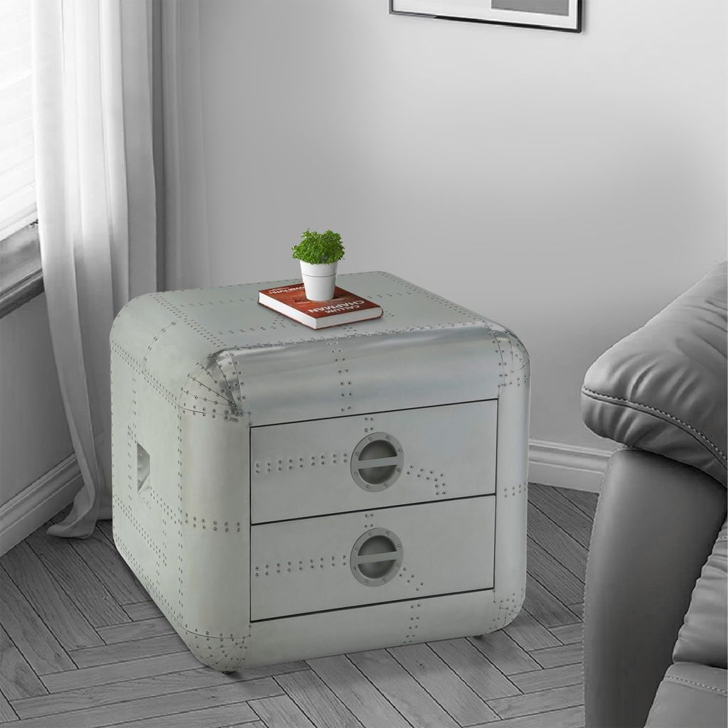 Brancaster End Table, Aluminum - View 7