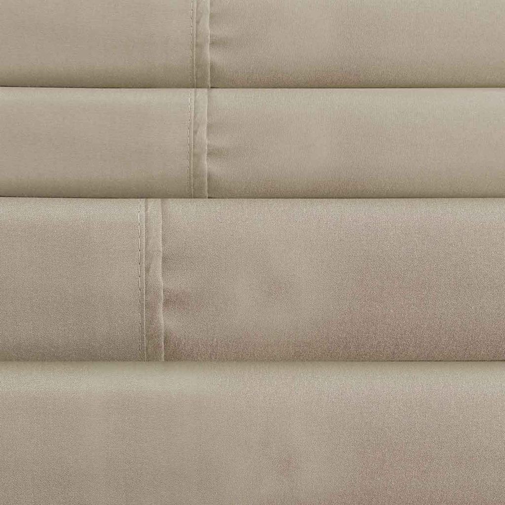 Lanester 3 Piece Polyester Twin Size Sheet Set The Urban Port, Light Brown - View 2