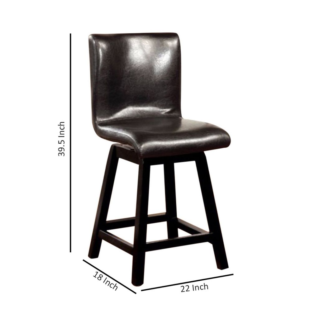 Hurley Counter Height Chair, Black Finish, Set of 2 - View 6