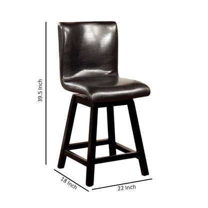 Hurley Counter Height Chair, Black Finish, Set of 2 - View 6