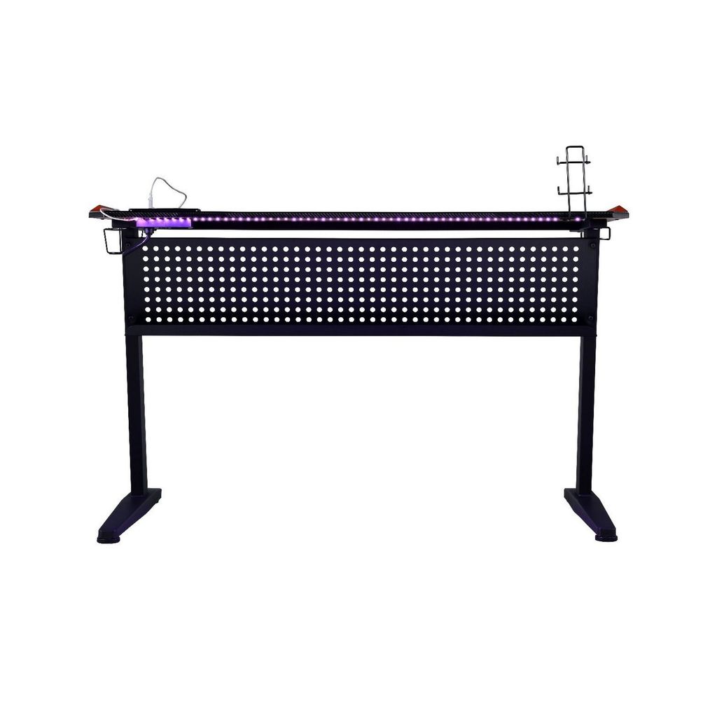 MDF Gaming Table with Cup and Controller Holders, Black - View 4