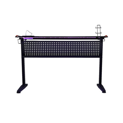 MDF Gaming Table with Cup and Controller Holders, Black - View 4