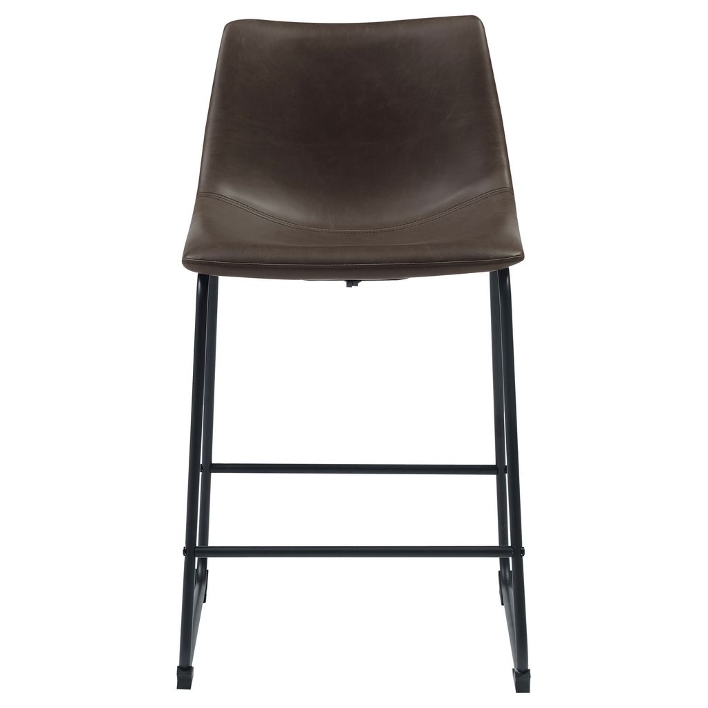 Transitional Contoured Counter Height Stool, Dark Brown, Set of 2 - View 3