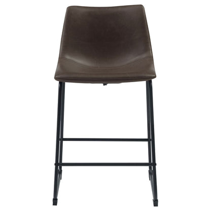 Transitional Contoured Counter Height Stool, Dark Brown, Set of 2 - View 3