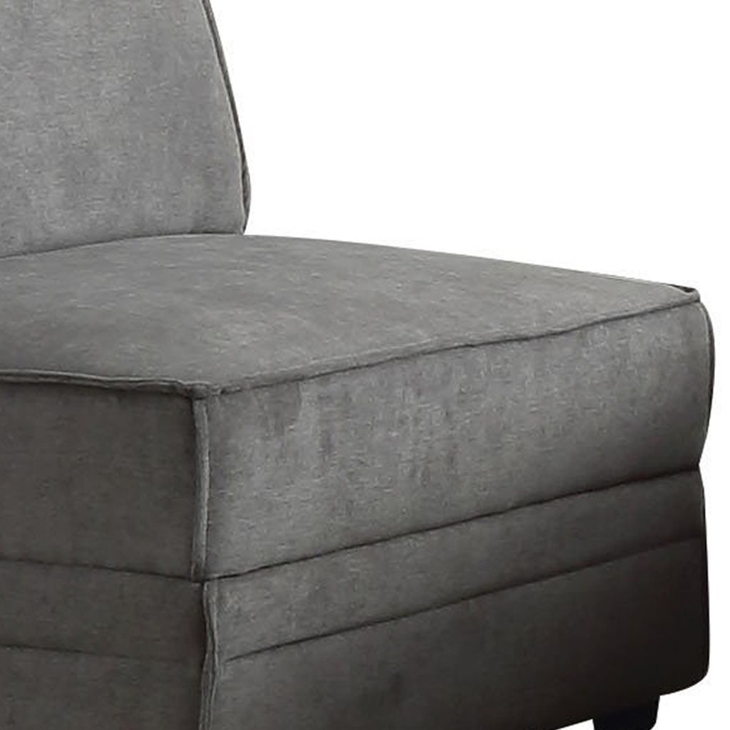 Bois Armless Chair (Reversible), Gray Velvet - View 4