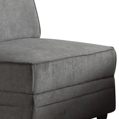 Bois Armless Chair (Reversible), Gray Velvet - View 4