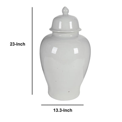 Ceramic Ginger Jar With Lid, Off White - View 5