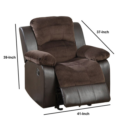 Polyurethane Rocker Recliner In Choco Suede Brown - View 6