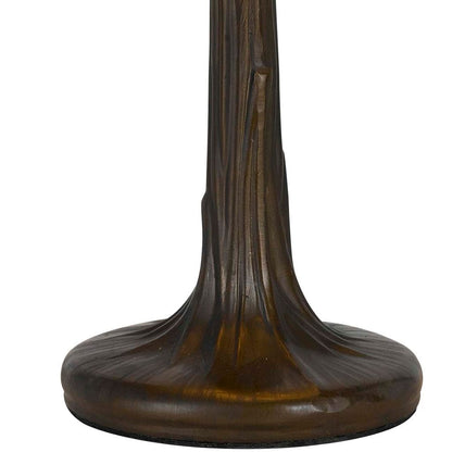 Tree Like Metal Body Tiffany Table lamp with Conical Shade,Beige and Bronze - View 2