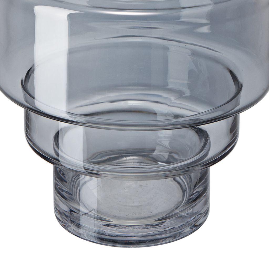 Alma 14 Inch Modern Vase, Geometric Design, Silver Luster Glass Frame - View 4