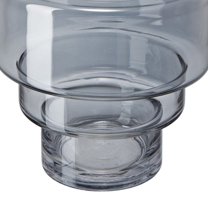 Alma 14 Inch Modern Vase, Geometric Design, Silver Luster Glass Frame - View 4