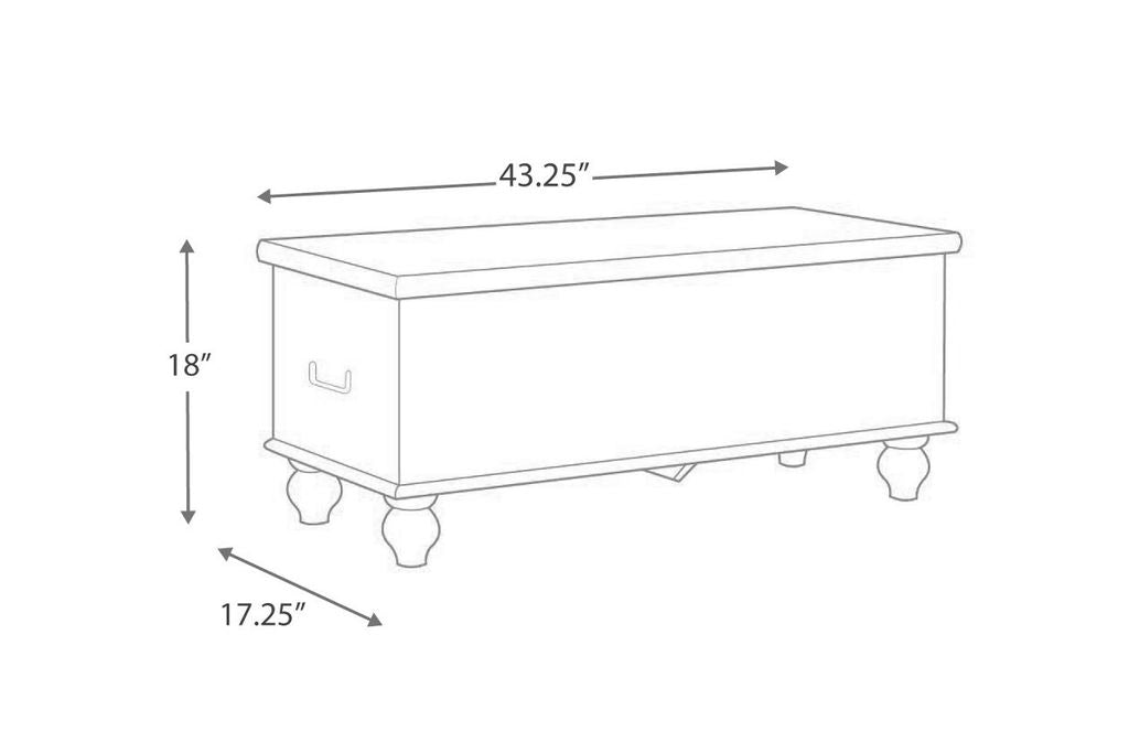 Medallion Pattern Wooden Storage Bench, Hinged Opening, Antique White, Black - View 5