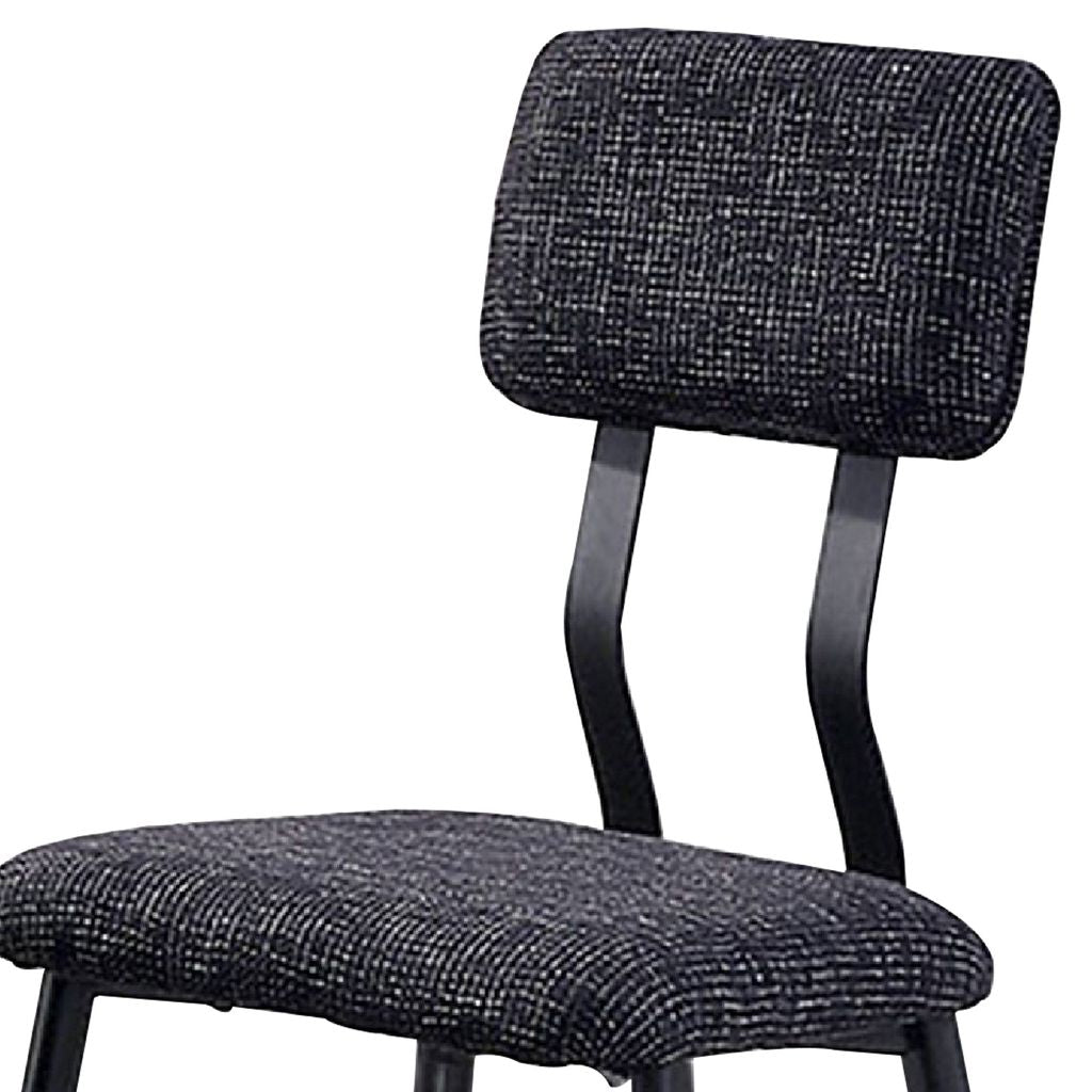 30 Inch Bar Height Chair, Padded Seating, Metal Legs, Black - View 4