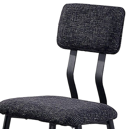 30 Inch Bar Height Chair, Padded Seating, Metal Legs, Black - View 4