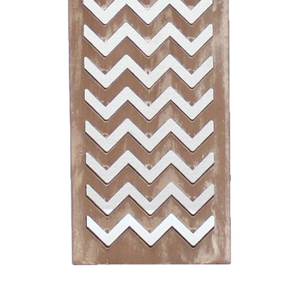 Table Lamp Set of 2 with Chevron Pattern and Mirror Inlay,Brown and Silver - View 2