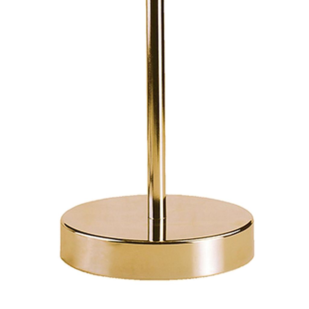 Metal Stalk Design Table Lamp with Hanging Crystals Shade, Gold - View 5