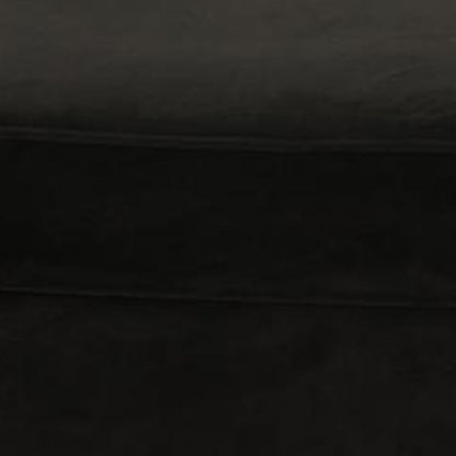 Fabric Ottoman with Nailhead Trim and Turned Feet, Black - View 5
