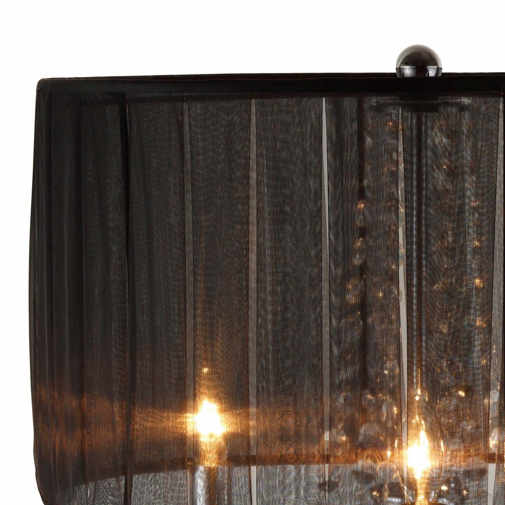 Metal Chandelier Table Lamp with Crystal Accent, Set of 2,Black and Chrome - View 4