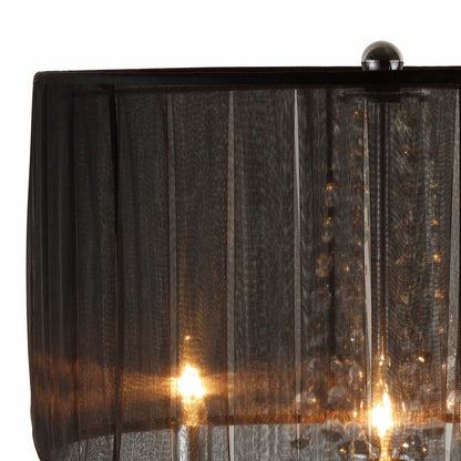 Metal Chandelier Table Lamp with Crystal Accent, Set of 2,Black and Chrome - View 4