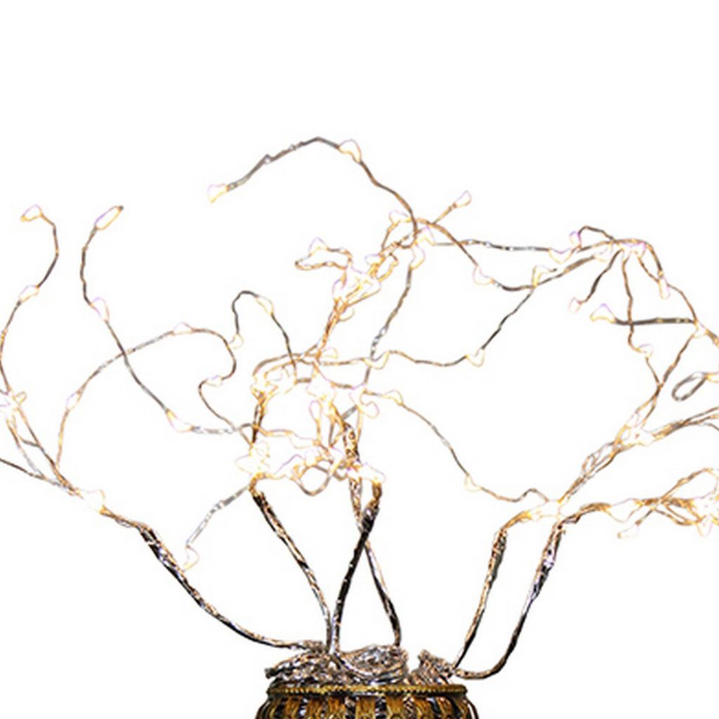 Tree Table Lamp with Aluminum Wire and Multiple LED, White - View 3
