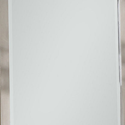 Bran 36 x 36 Modern Square Dresser Mirror, Pine Wood, Light Brown - View 3