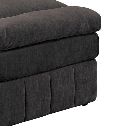 Luna 35 Inch Modular Armless Chair, 3 Layer Plush Cushion Seat, Dark Gray - View 4