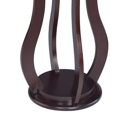 Contemporary Plant Stand With Bottom Storage Shelf, Brown - View 4