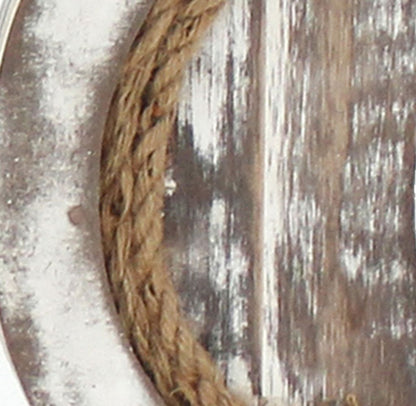 Square Wooden Wall Mirror Set of 2 with Rope Borders, Gray - View 4