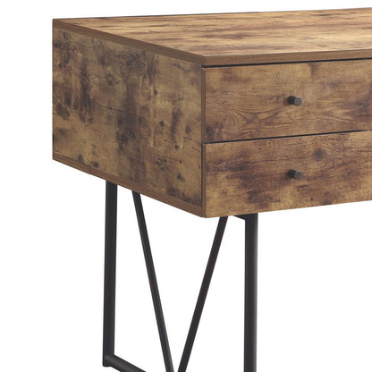 Voguish Style Writing Desk With 4 Drawers, Brown - View 3