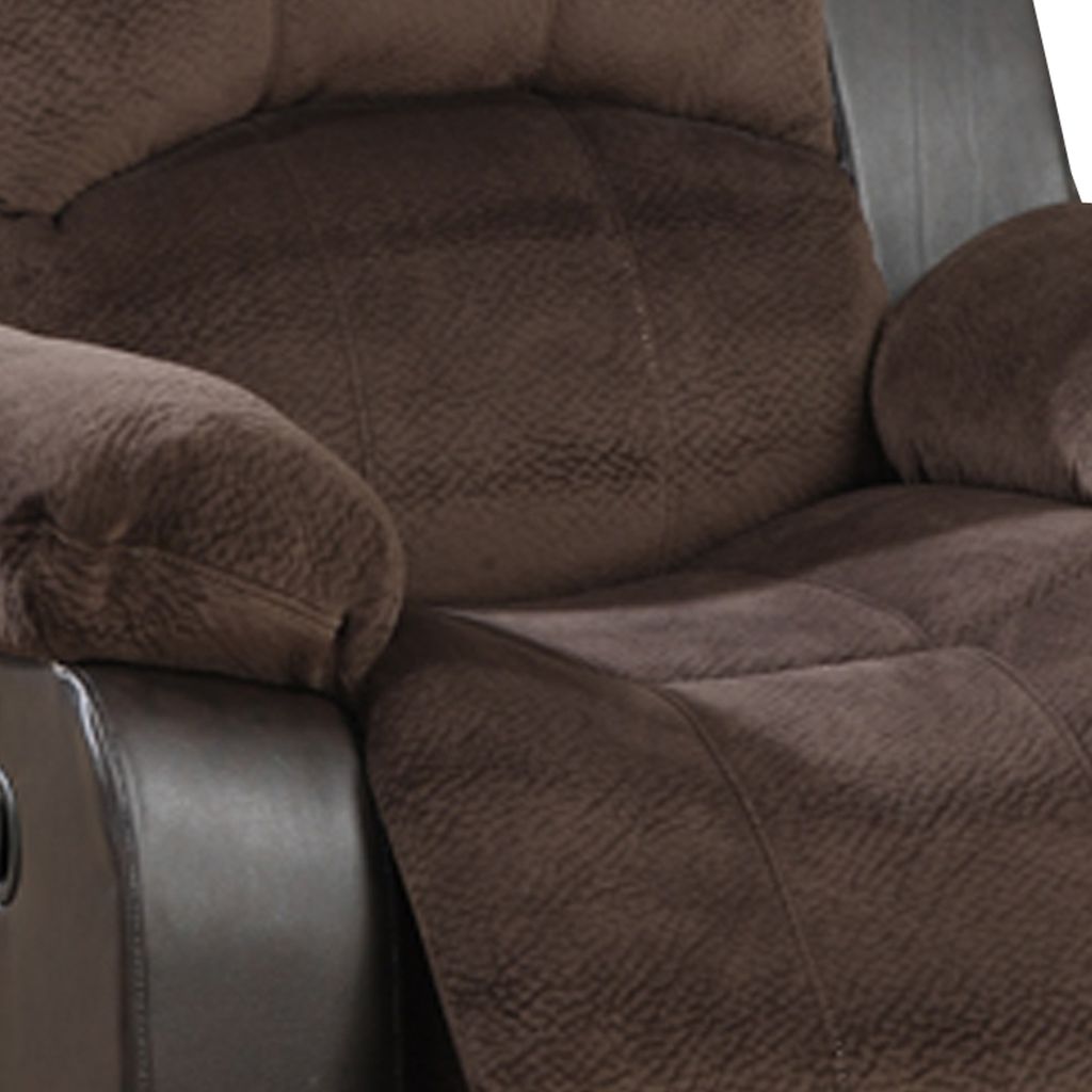 Polyurethane Rocker Recliner In Choco Suede Brown - View 3