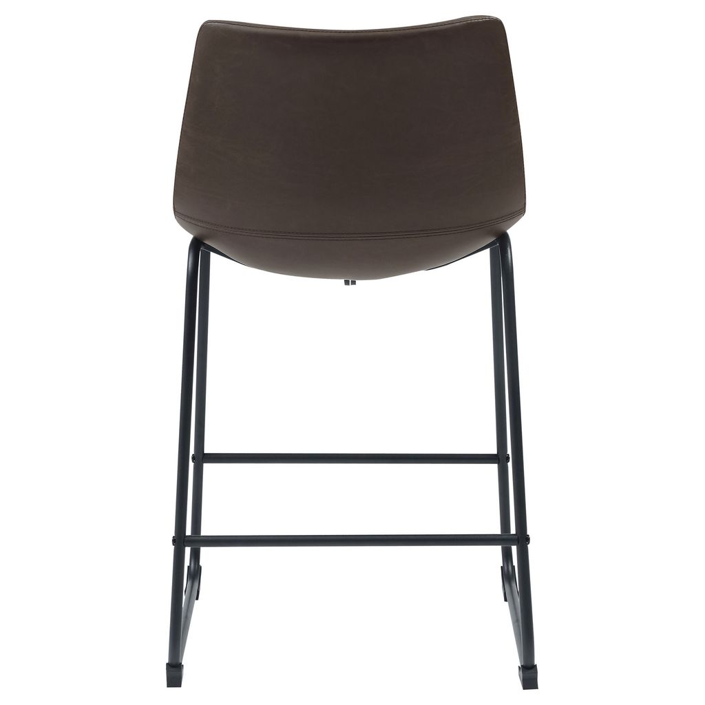 Transitional Contoured Counter Height Stool, Dark Brown, Set of 2 - View 5