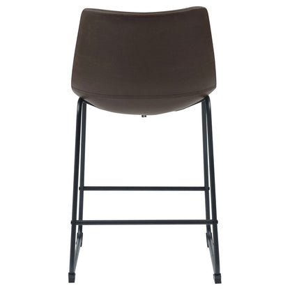 Transitional Contoured Counter Height Stool, Dark Brown, Set of 2 - View 5