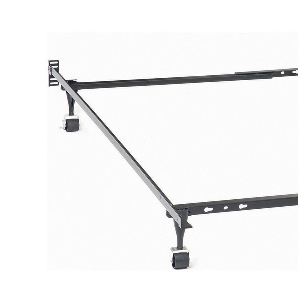 Akz Multisize Bed Frame for Q, K, CK, Six Metal Legs, Rolling Caster Wheels - View 4