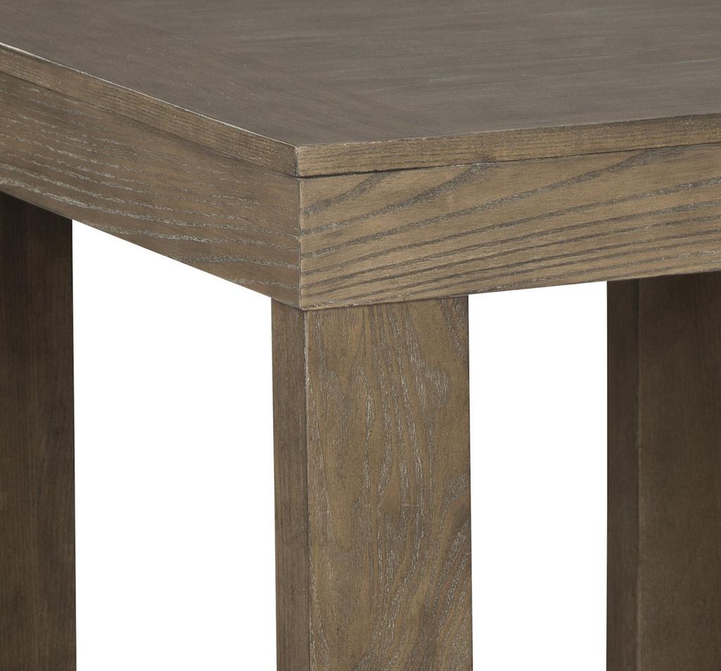 Grained Wooden Frame End Table with Trestle Base, Taupe Brown - View 4