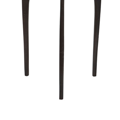 22 Inch Metal Round Accent Table, Three Curved Legs, Antique Brown - View 4
