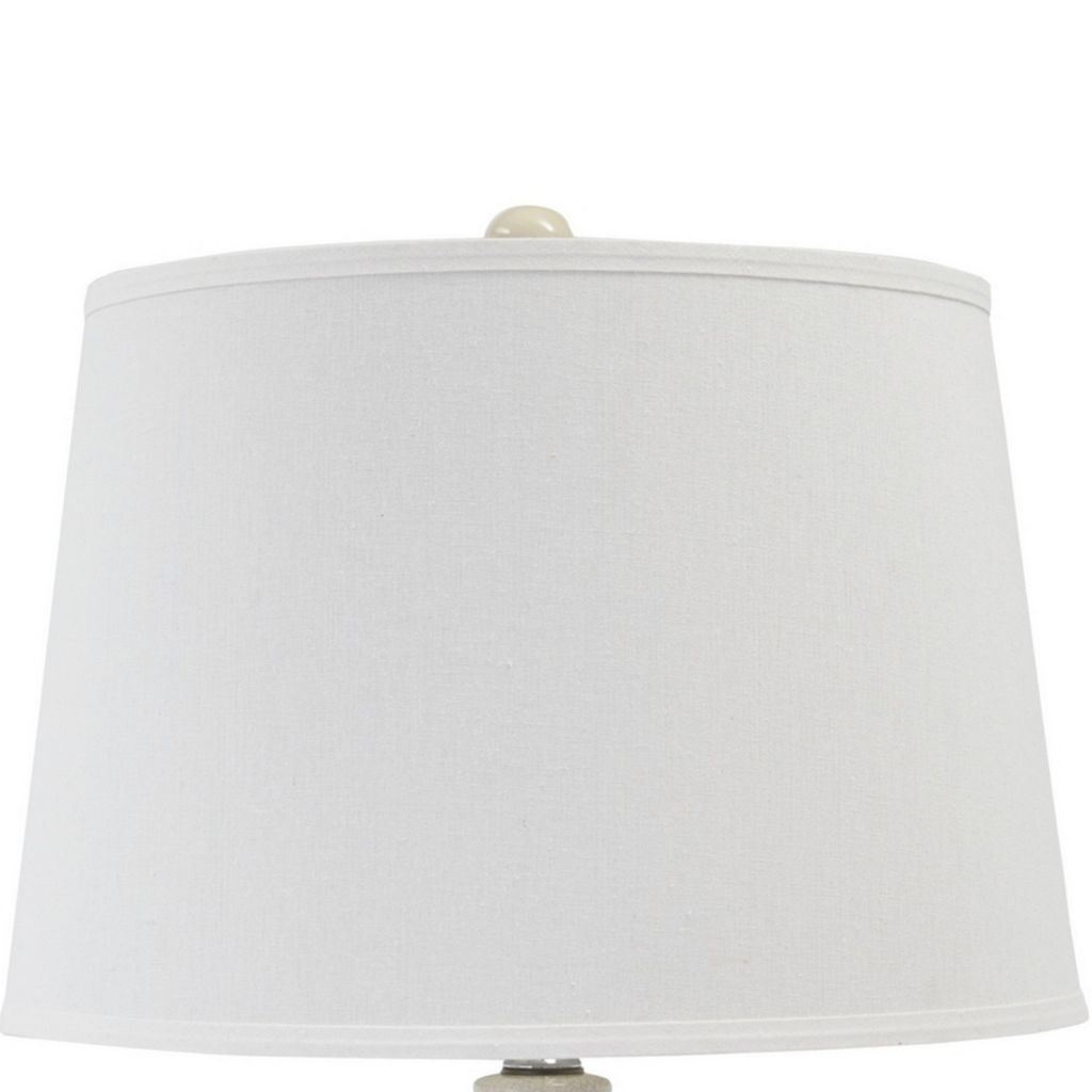 Hardback Shade Table Lamp with Double Gourd Ceramic Base, Cream - View 2