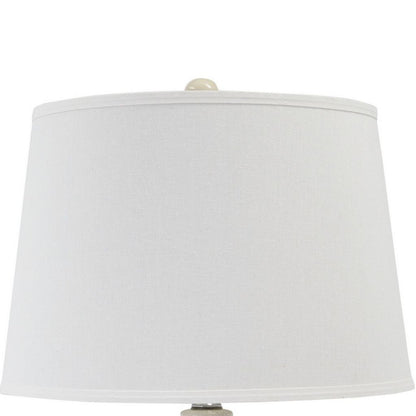 Hardback Shade Table Lamp with Double Gourd Ceramic Base, Cream - View 2