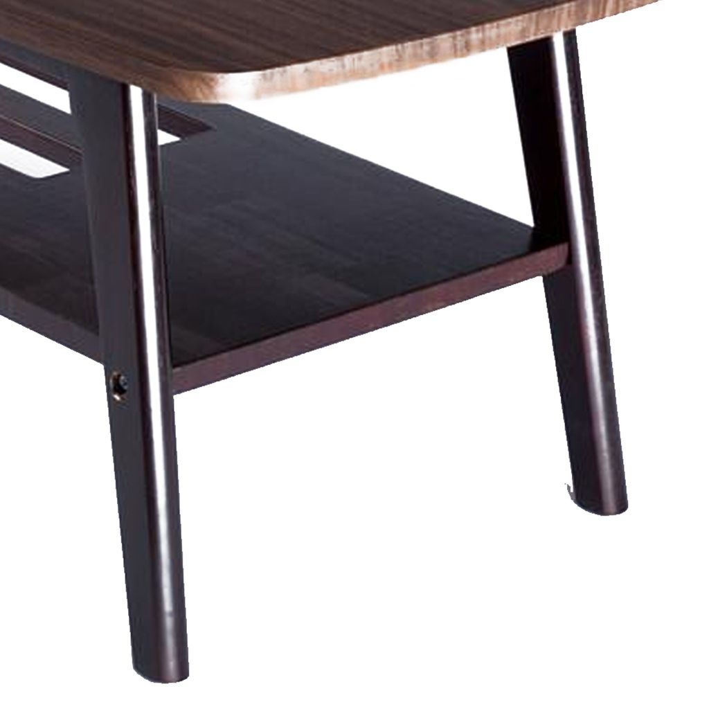 Gala 47 Inch Modern Wood Coffee Table with Bottom Shelf, Espresso Brown - View 4