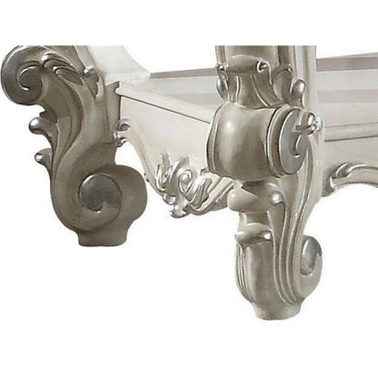 Wooden End Table with Bottom Shelf in White - View 4