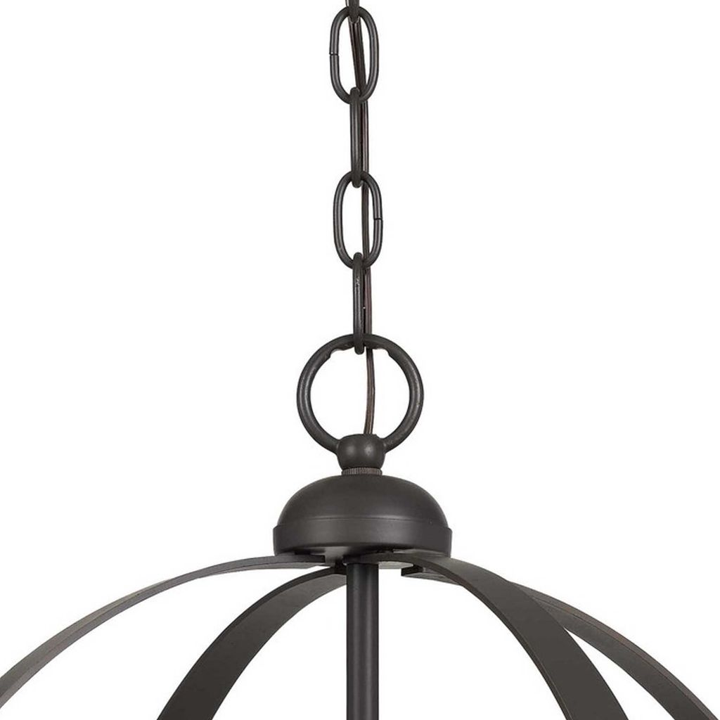Metal Chandelier with 4 Candelabra Holders, Black and Gold - View 4