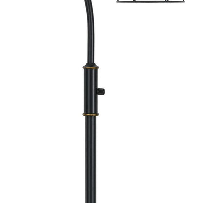 60 Inch Metal Downbridge Design Floor Lamp with Caged Shade, Dark Bronze - View 2