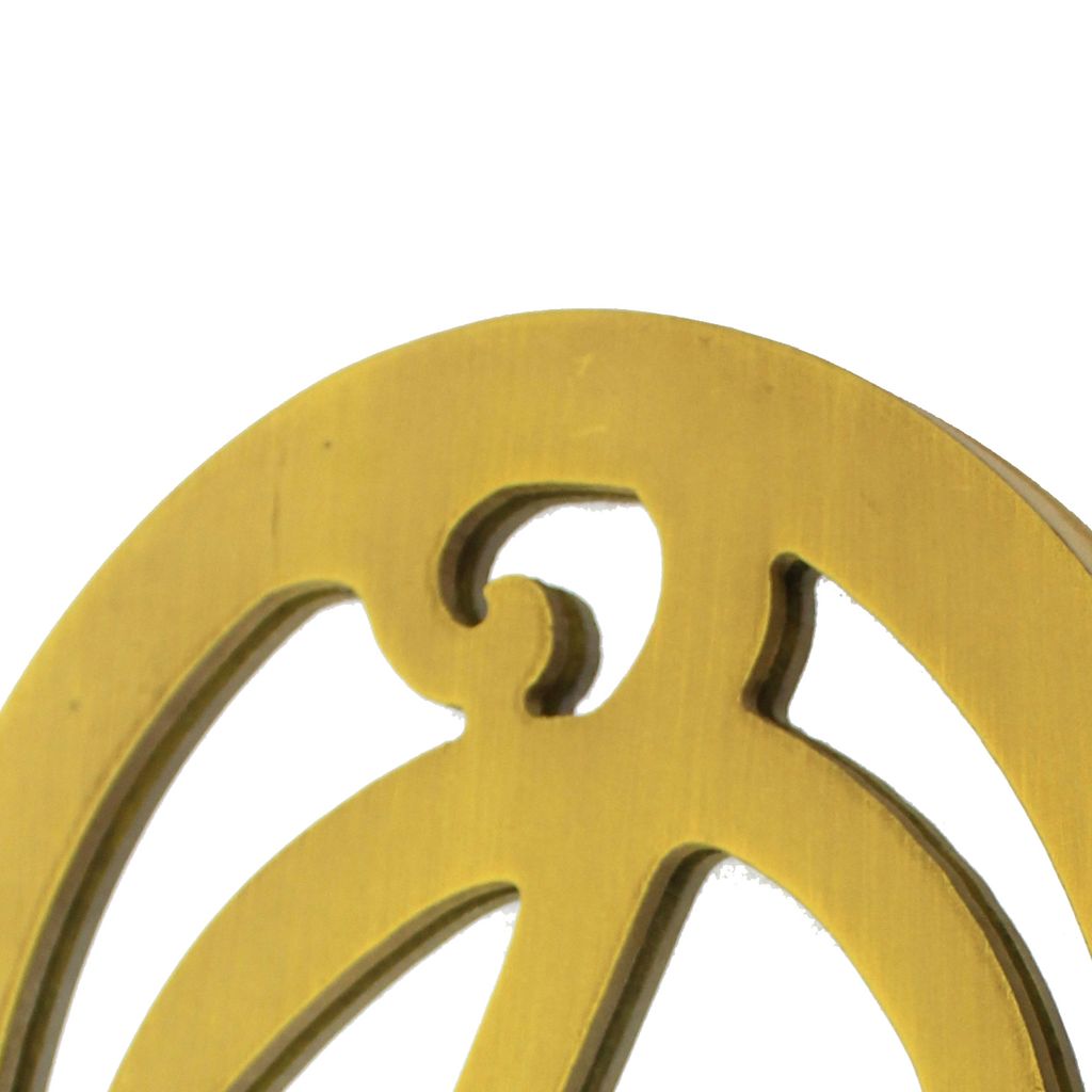 Set of 2 Wooden Oval Frame Wall Monogram with D Letter, Yellow - View 2