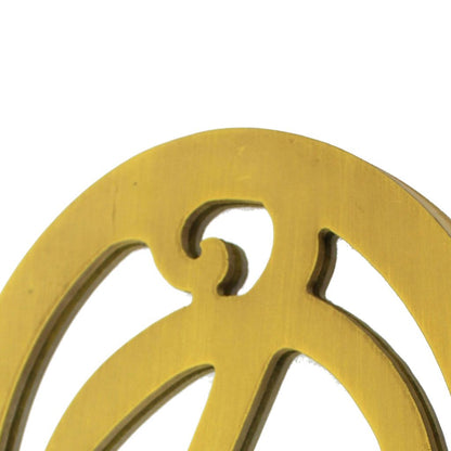 Set of 2 Wooden Oval Frame Wall Monogram with D Letter, Yellow - View 2