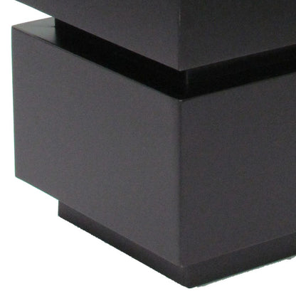 Wooden Pedestal Stand in Stacked Cube Design, Antique Black - View 3
