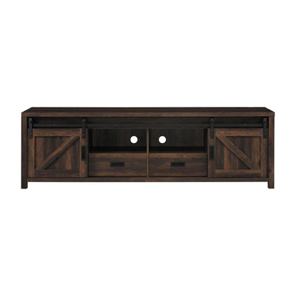 Sem 79 Inch TV Media Entertainment Console, 2 Drawers, Dark Brown Finish - View 2