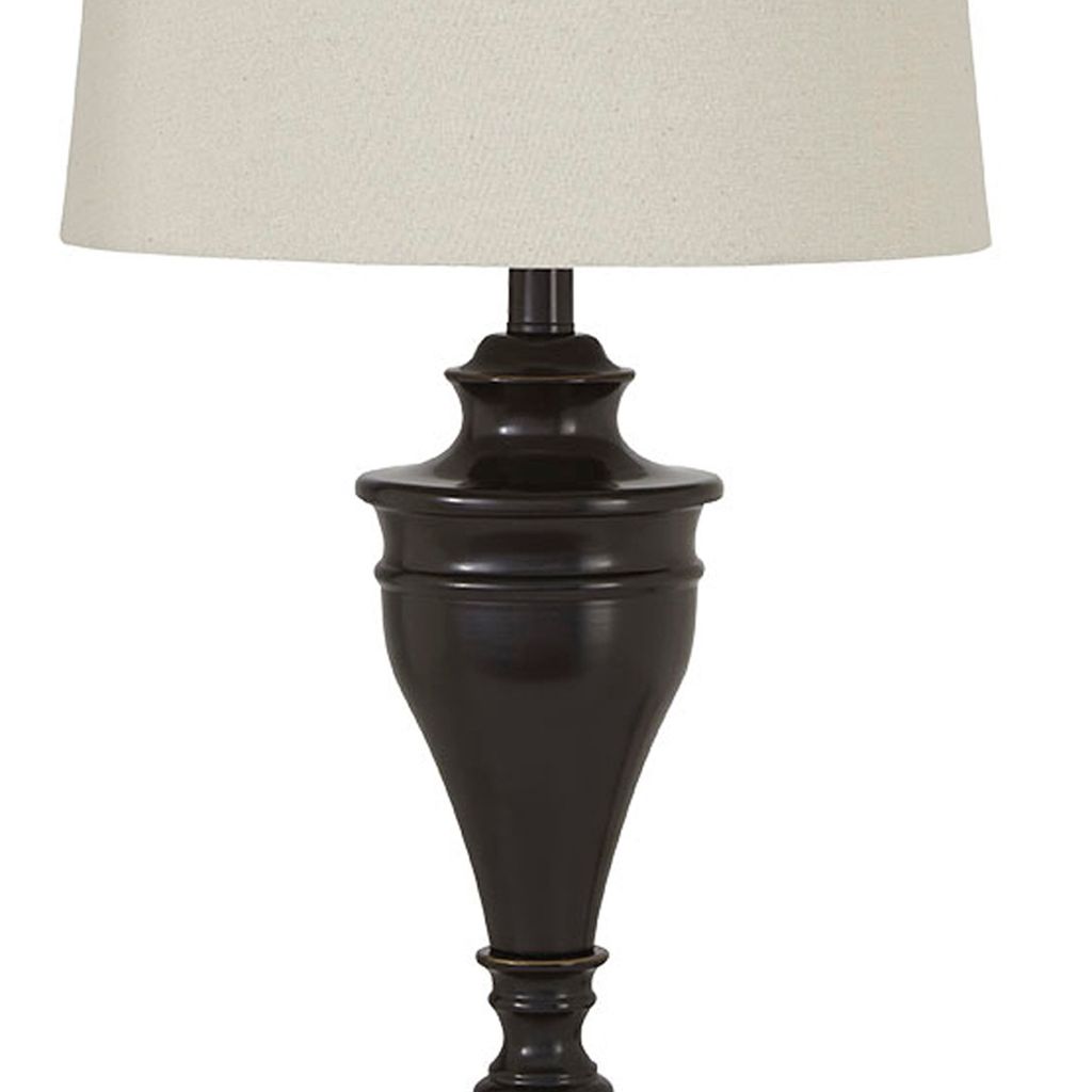 Metal Table Lamp with Turned Pedestal Base, Set of 2, Bronze - View 3