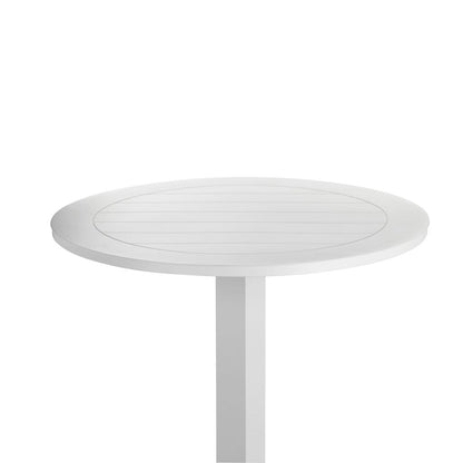 Keli 43 Inch Outdoor Bar Table, White Aluminum Frame, Foldable Design - View 2