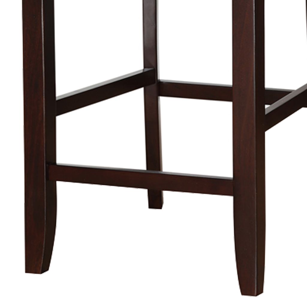Classic Wooden Armless High Chair, Brown & Black, Set of 2 - View 4