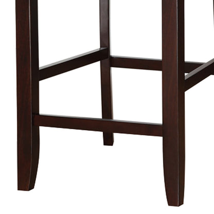 Classic Wooden Armless High Chair, Brown & Black, Set of 2 - View 4