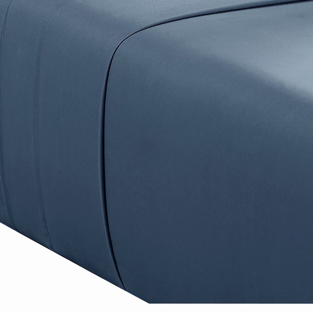 Ivy 4 Piece King Size Cotton Ultra Soft Bed Sheet Set, Prewashed, Dark Blue - View 4